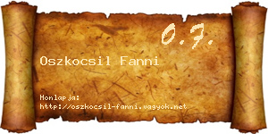 Oszkocsil Fanni névjegykártya