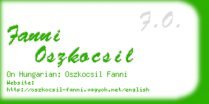 fanni oszkocsil business card